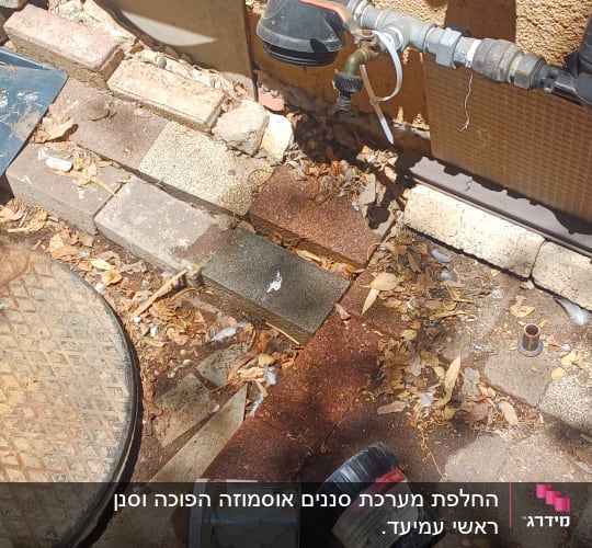 כלים וחלקים של אינסטלציה על רצפה ליד צינורות מים